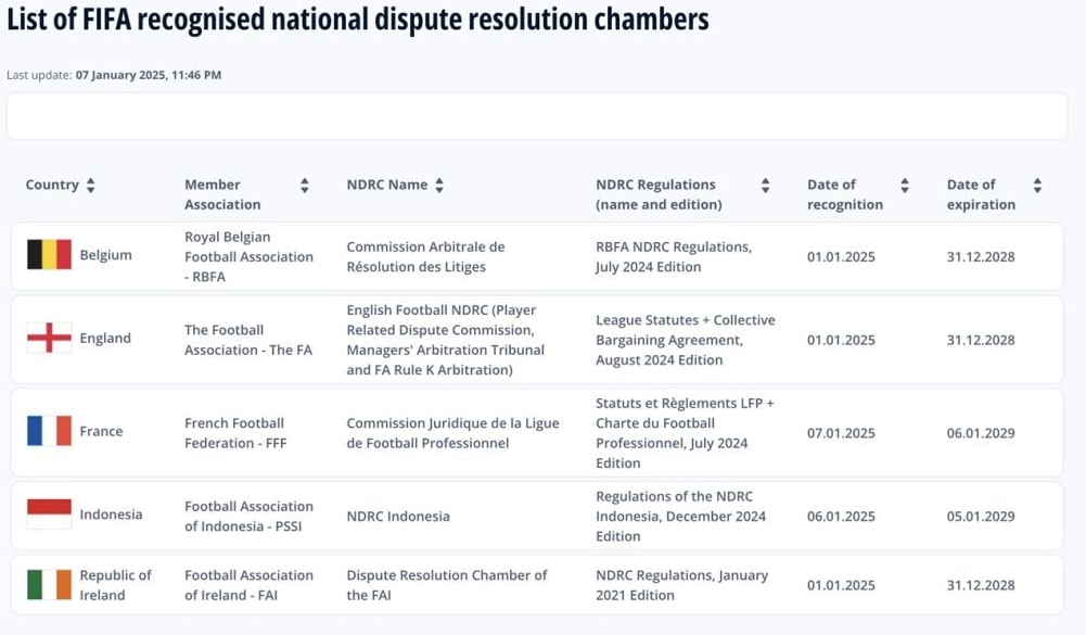 Indonesia Jadi Satu-Satunya Negara di Asia dengan Pengakuan NDRC oleh FIFA